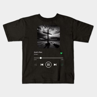 God's Plan, Drake, Music Playing On Loop, Alternative Album Cover Kids T-Shirt